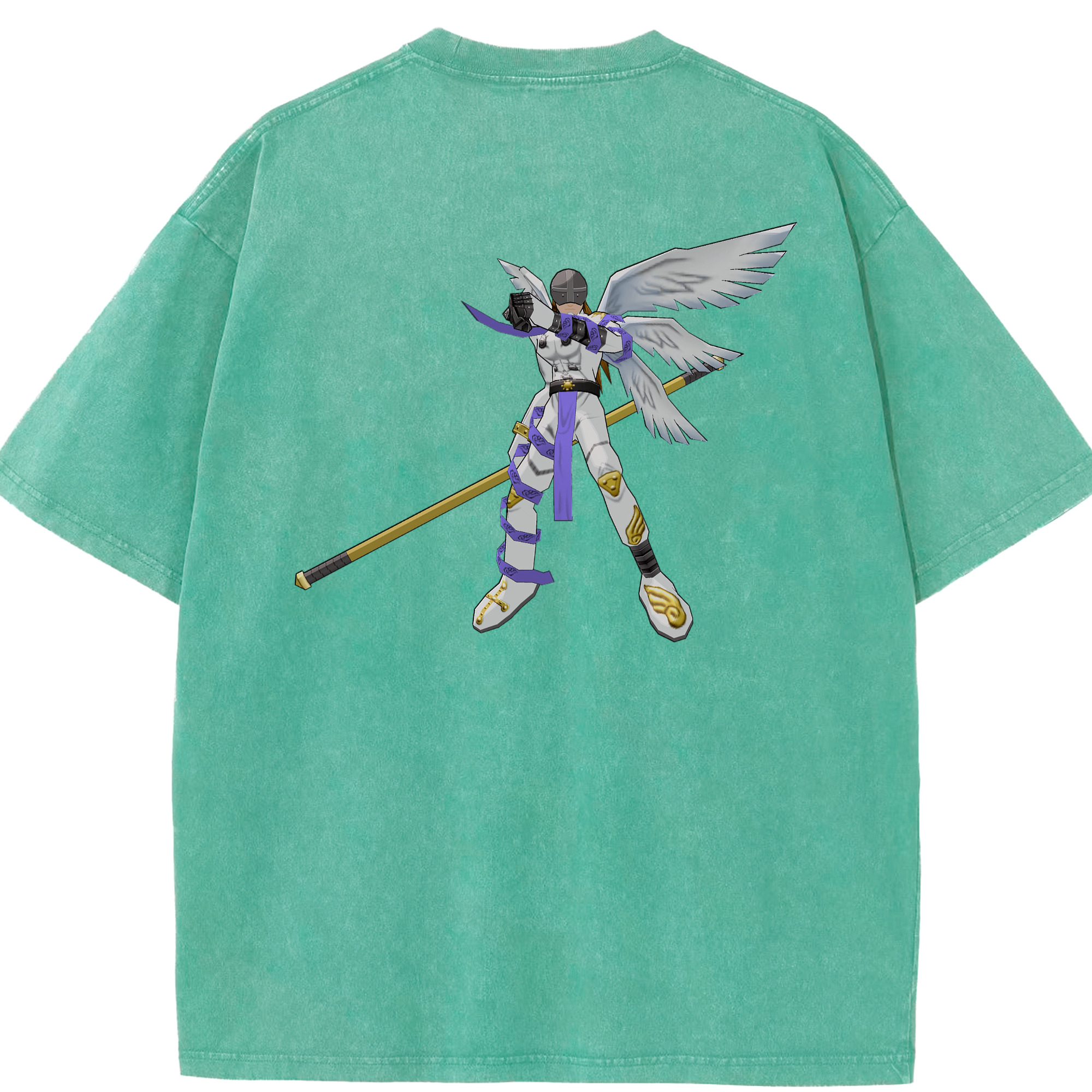 （画像用） Digimon デジタルモンスター/デジモン 綿100% ヴィンテージ風 半袖Tシャツ（背面プリント）